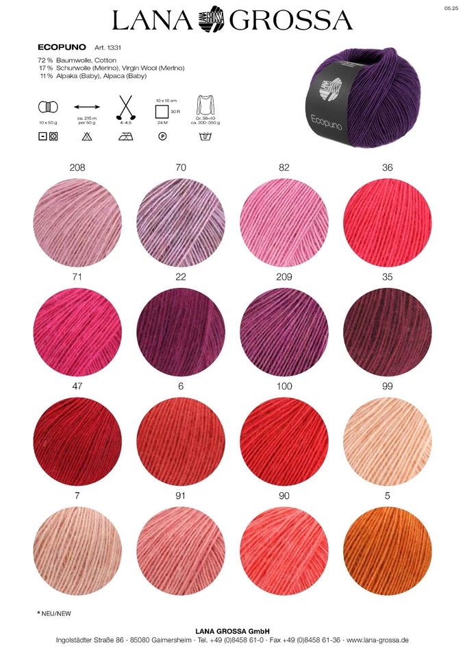 (179 €/kg):  50 g LG ECOPUNO,  flauschig, Pt. 332602, Fb. 049 #7002 - Bild 3 von 4