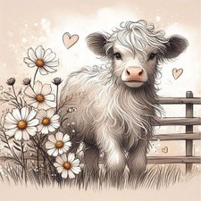 Rustic Cow Diamond Art Kits for Adults,Cute Cow Diamond Art Painting,Crystal Gem