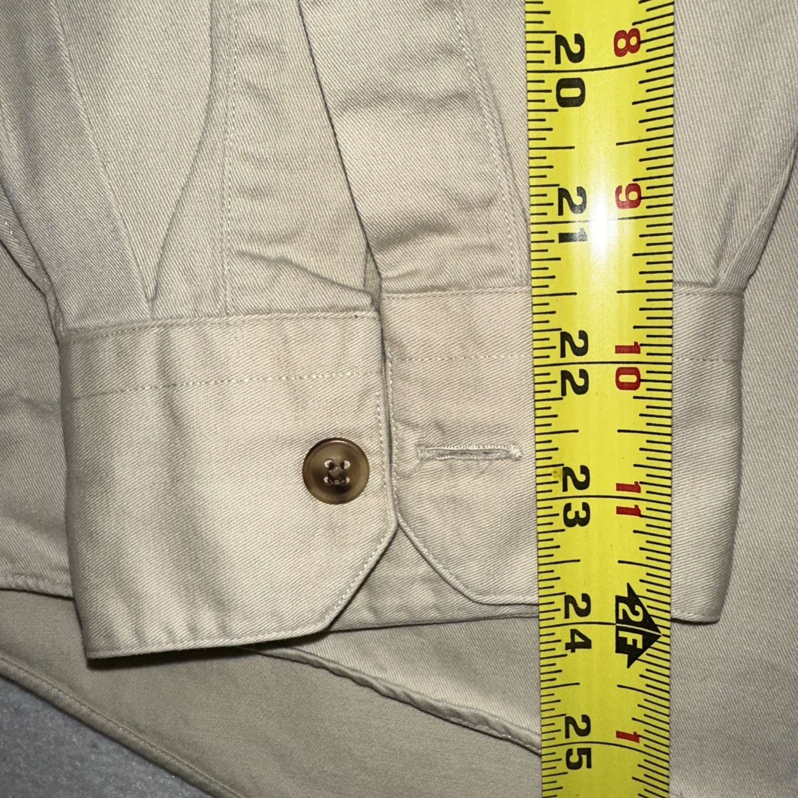 Vintage Scott Barber 100% Cotton Long-Sleeve Shirt Men’s Size X-Large Beige EUC