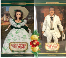 Gone With The Wind Scarlett Rhett at Twelve Oaks BBQ... TWO DOLLS 2001....NRFB