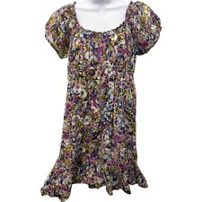 Ann Taylor LOFT Dress Womens SZ 8 Spring Bloom Swing Floral Print short sleeve 