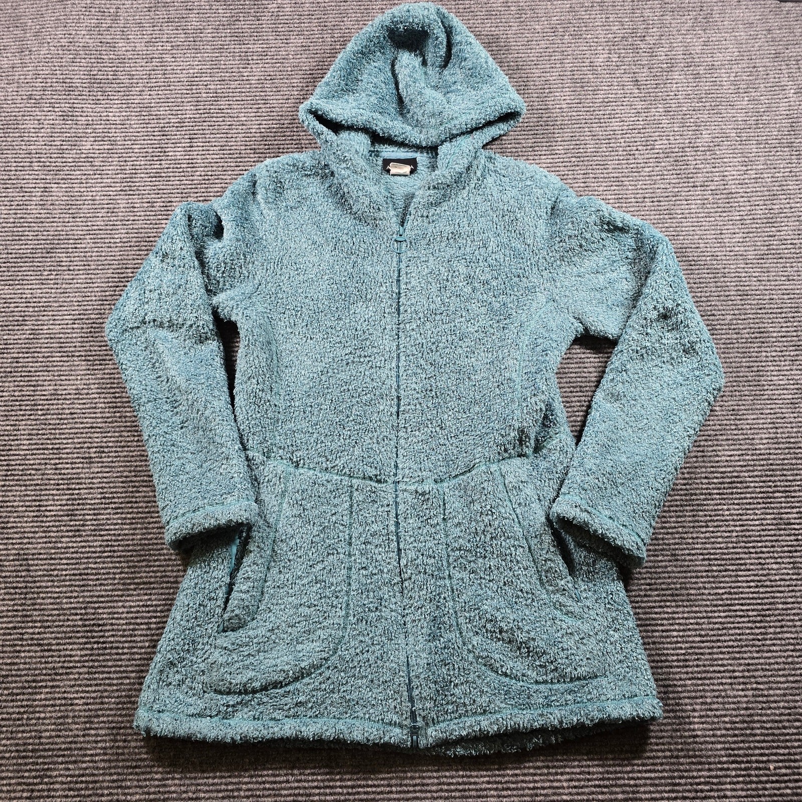 Athleta Jacket Women's L Teal Hooded Fleece Full Zip
