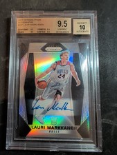 2017-18 Prizm Lauri Markkanen Auto RC Silver Rookie #247 Bulls BGS 9.5 True Gem