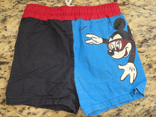 Vintage Baby Boy Mickey Mouse Swimsuit Size 2 Disney Y2K 90's Bathing Suit Trunk