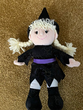 Halloween Witch Rag doll Emily collection Tesco 2005 Blonde Braided Hair
