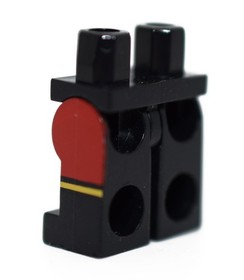 LEGO Black Minifigure Legs Plastic Man 5004081 red legging yellow stripe 6102870