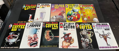 Too Much Coffee Man, Lot of 11 Issues.