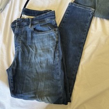 Uniqlo Pants Mens Size Medium Slim Straight Leg Denim Stretchy Drawstring