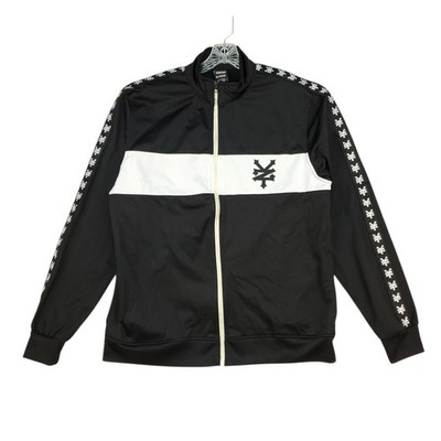 Zoo York Track Jacket Mens XL Black Full Zip Streetwear Skateboarding Casual 