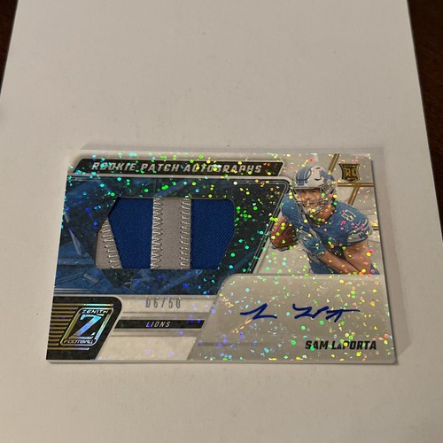 Sam LaPorta 2023 Zenith FOTL Rookie Patch Autographs White Sparkle Lions /50