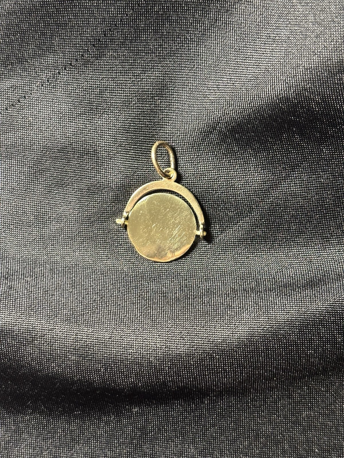 14K Solid Gold Spinner Pendant - image 1
