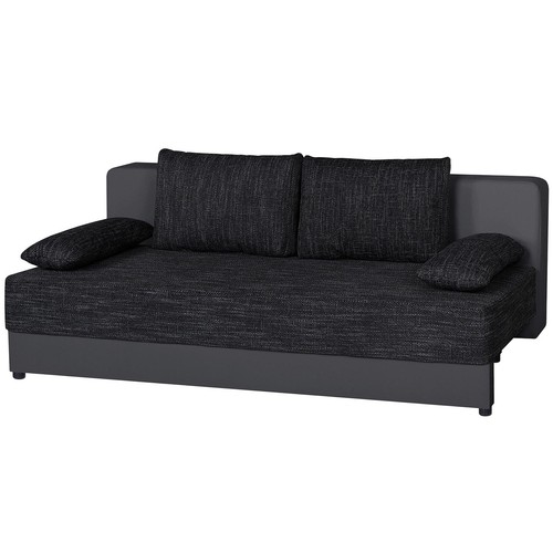 Boxspringsofa - schwarz-grau - Dauerschläfer Sofa Couch Gästecouch - Bild 3 von 3