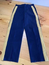 USMC Dress Blues Officers Trousers 30 X 28 Hemmed stripe wool Gabardine pants