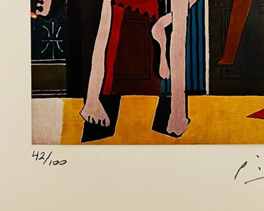 Impresión original firmada de Pablo Picasso, certificado de autenticidad y tasación por $3,500 USD Foto 3 de 4
