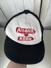 Vintage Atlanta Keen Snapback Hat Black Red Made Korea