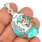 Fairy Of Universe - Composite Turquoise With Pyrite 925 Silver Pendant CP9780