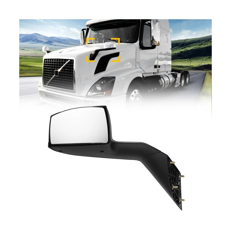 Hood Mirrors Truck Assembly For Volvo VNL 2004-2017 (Chrome, Right) 1 Pk Manual Foto 3 de 4