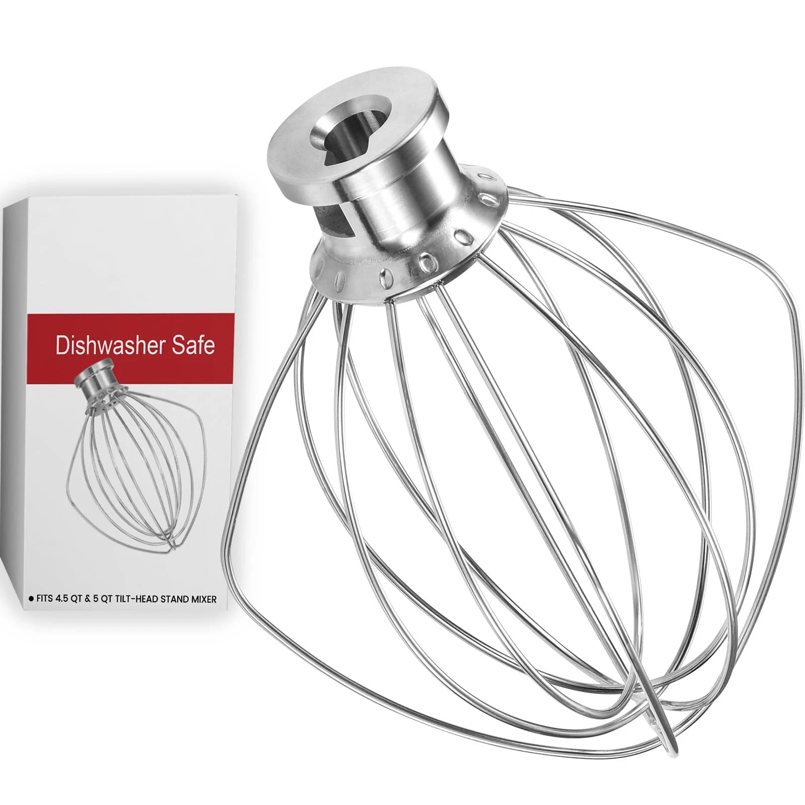 K45WW 6 Wire Whip for 4.5 5 QT KitchenAid Tilt-Head Stand Mixer，Whisk Attachm...