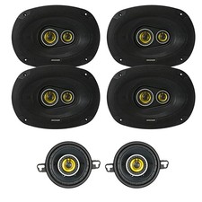 Kicker 3.5" 90W 2-Way Car Audio Speakers Qty 2 , 4x 6x9" 450W 3-Way Speakers