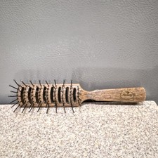 Vtg GOODY Wood Tone Finishing Hair Brush 8  Grooming Bristle Ball Tips Made USA