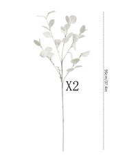 2pcs White Artificial Eucalyptus Stem 95cm For Home Wedding Decor
