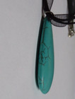 Vintage Blue Faux Turquoise Pendant On 17.5" Triple Strand Lace & Cord Necklace — photo 4