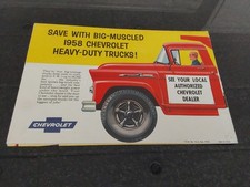 1958 Chevrolet Gm Chevy Heavy Duty Truck Advertising Brochure Original