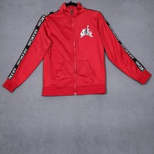 Air Jordan Jacket Youth Large Red Full Zip Nike Air Logo Track Suit 12-13 Yrs