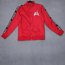 Air Jordan Jacket Youth Large Red Full Zip Nike Air Logo Track Suit 12-13 Yrs