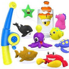 Color Changing No Hole Magnetic Fishing Bath Toys for Kids Toddlers Baby,