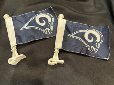 Football LA Rams Flags Set of Two Car Hood Trunk 4'' x 6'' Double Sided