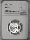 1947-S  25C WASHINGTON SILVER QUARTER "SAN FRANCISCO MINT" NGC MS65 #8343474-111