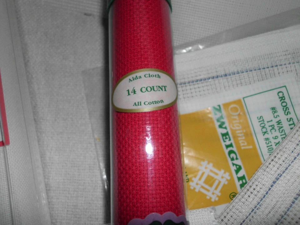 MIXED LOT CROSS STITCH FABRICS inc WASTE & FABRIC CANVAS AIDA BAND EVENWEAVE etc - Image 4 of 4