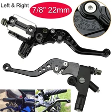 Universal 7/8" 22mm Motorcycle Handlebar Brake Master Cylinder Clutch Lever Set
