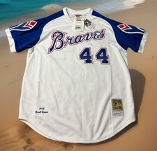 MITCHELL & NESS AUTHENTIC HANK AARON XL ATLANTA BRAVES JERSEY $300 RETAIL