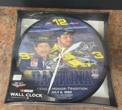 WinCraft Racing NASCAR Daytona Wall Clock Dale Earnhardt & Jr July 2 2010 Chevy