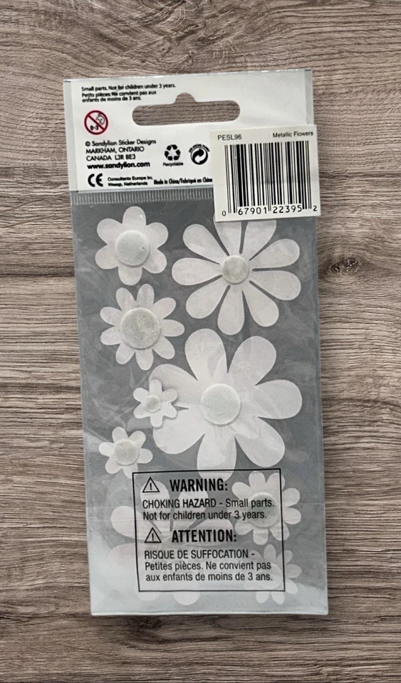 Pegatinas Sandylion Essentials flores metálicas dimensionales álbum de recortes NUEVO Foto 3 de 3