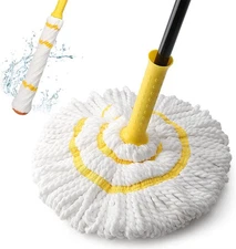 KeFanta Self-Wringing Twist Mop for Floor Cleaning, Long Handled Microfiber Floo