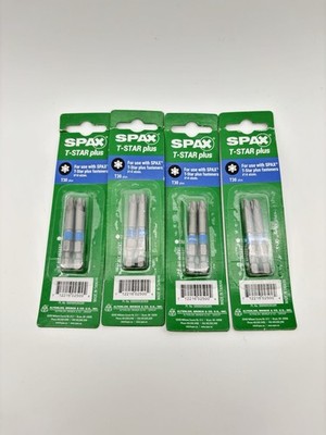 4 PACK (8 Bits) SPAX  T-30 x 2 in. Screw Drill Bit T-Star Plus Torx Drive Head
