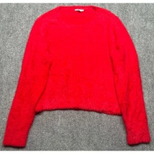 Bar III Sweater Womens XL Cherry On Top Red Fuzzy Knit Extra Large Wild Luxe New