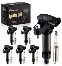 Set 6 Bobina Accensione UF569 e Candela Adatta per Buick Enclave 10-23 Lacross...