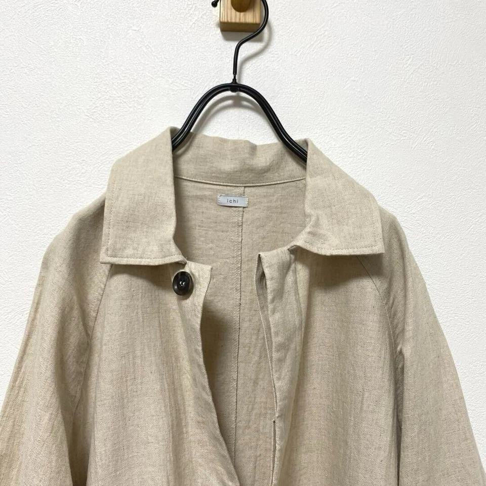 Abrigo acanalado de lino de algodón ICHI - Imagen 2 de 4