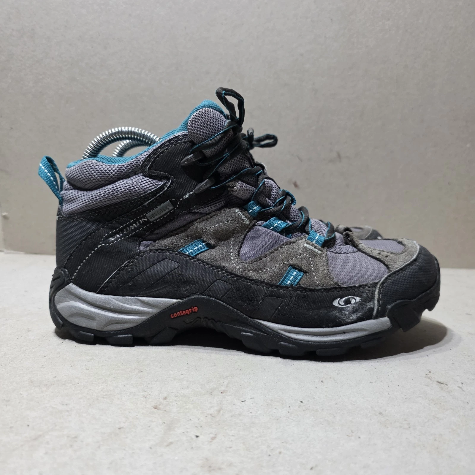 SALOMON 329870 WOMEN'S GORE-TEX MOUNTAIN HIKING CAMPING BOOTS GREY UK6 EU39