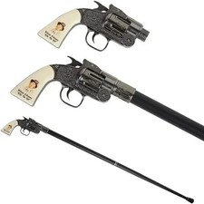 BILLY THE KID Revolver Walking Cane Pistol Handle Stick Wild West Collectible  