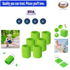 Pack of 6 Neon Green Sweat Wristbands for Basketball Tennis Running