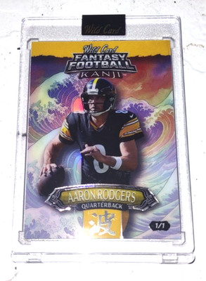 Wild Card Fantasy Football Kanji Aaron Rodgers FMKWRA1-AR Serial #'d 1/1