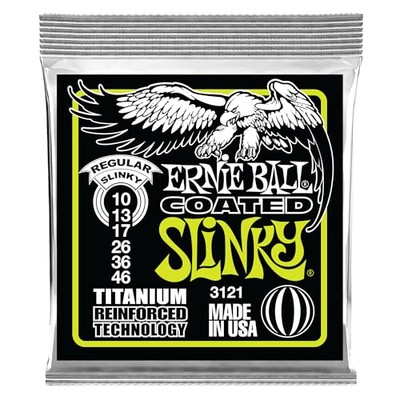 Ernie Ball Regular Slinky beschichtete Titansaiten für E-Gitarre Stärke 10-46