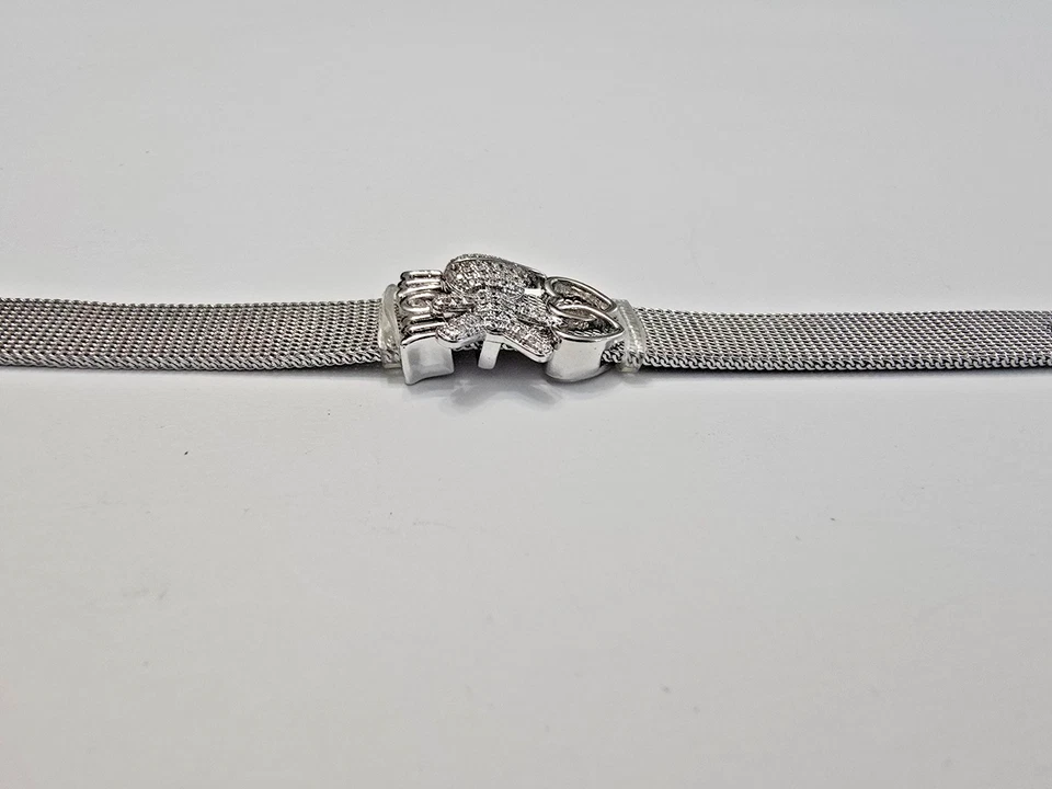 Pulsera deslizable malla acero inoxidable corazones amor encanto Foto 3 de 4