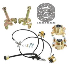 Front 4 Stud Wheel Hub Spindle  Foot Brake Caliper Disc Rotor For Go kart ATV