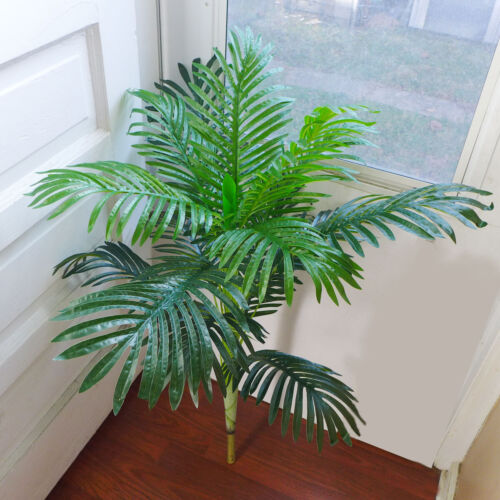 32" Height Artificial Plant 15 Leaves Palm Tree Paradise Bush - Picture 3 of 6